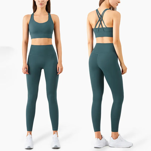 Yoga Set Leggings And Tops - Fitness Sports Suits, Seamless Running Wear