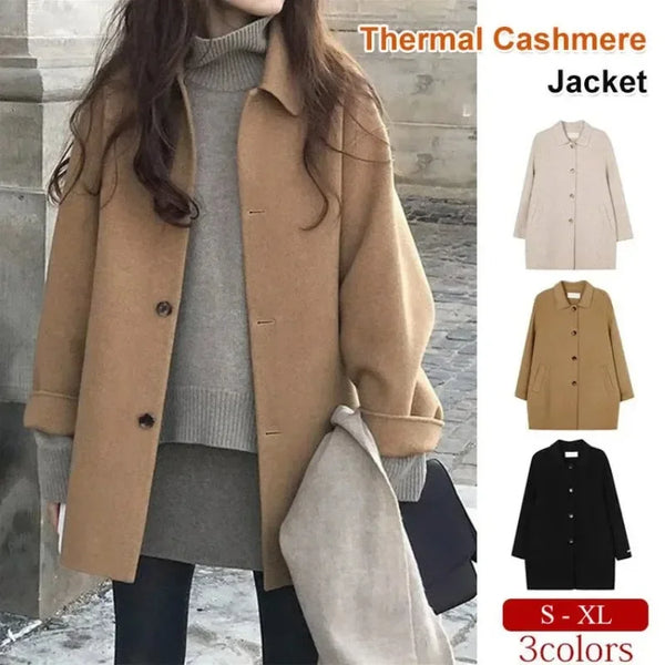 Thick Woolen Coat - Korean Style Medium-Length Jacket for Autumn and Winter