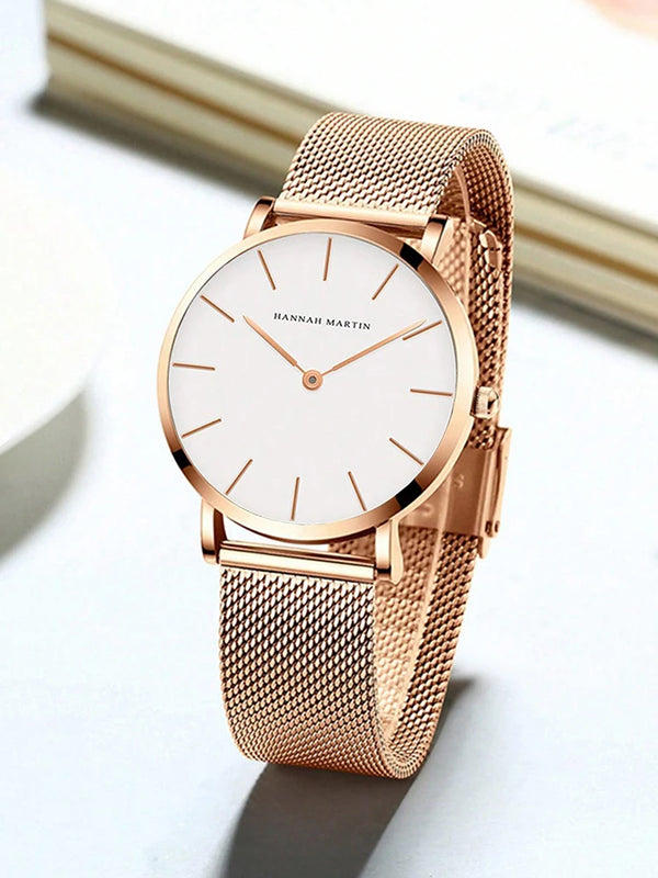 Nordic Minimalist Rose Gold Waterproof Quartz Watches