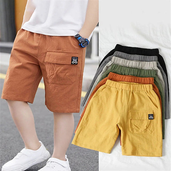 Kids Toddler Boys Shorts (3-9Y): Pocketed Cotton Summer Fashion