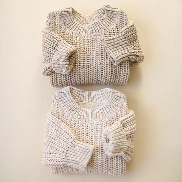 Baby Loose Sweater: Knitted Round Neck Kid Toddler Pullover Outerwear