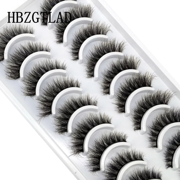 HBZGTLAD 10 pairs Eyelashes 3D Natural Long False Lashes Fluffy Soft Cross Manga Lashes Wispy Natural Eyelash Extension Makeup