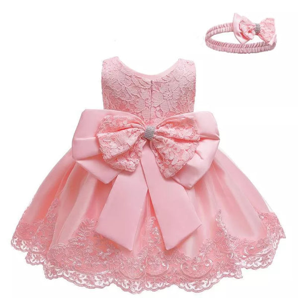 Party Dresses for Newborn Baby Girl - 1 Year Birthday Lace Christening Gown