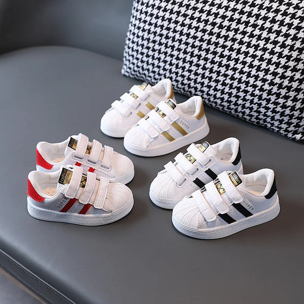 Kids Sneakers: White Non-slip Casual Shoes, Breathable Design