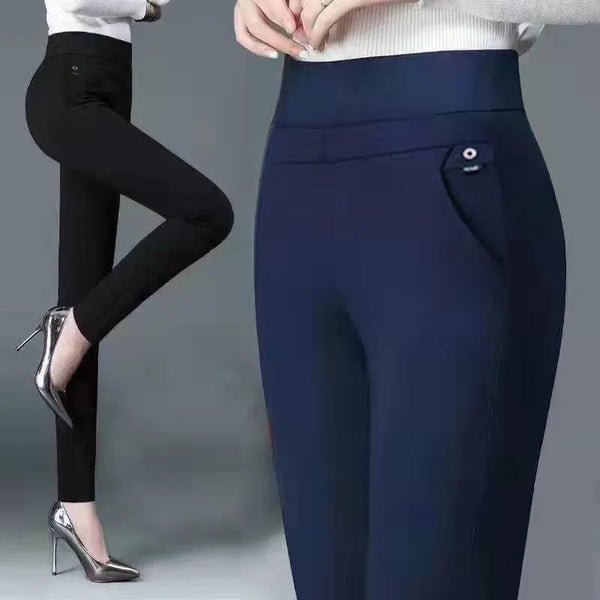 High Waist Straight Pants for Office Ladies