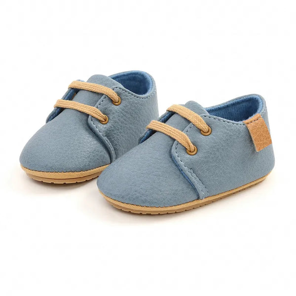 Retro Leather Baby Shoes - Multicolor Toddler Moccasins with Anti-slip Sole